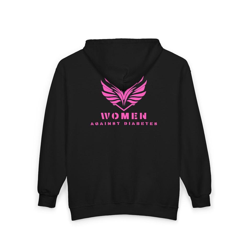 Women Against Diabetes Zip Hoodie — Pink Ribbon Empowerment Jacket
