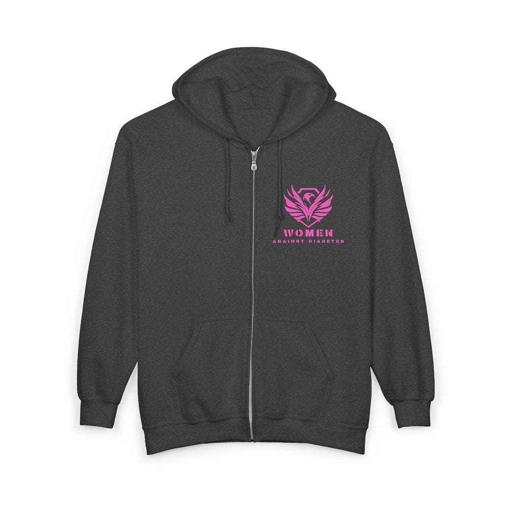 Women Against Diabetes Zip Hoodie — Pink Ribbon Empowerment Jacket