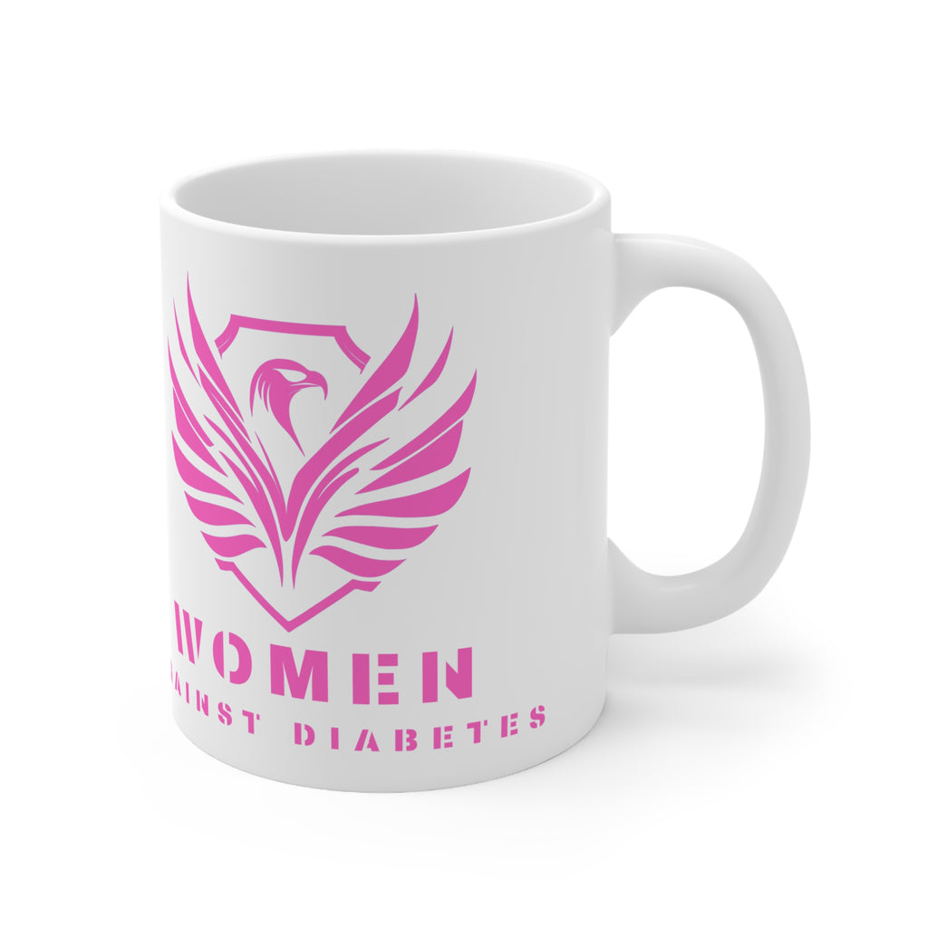 Women Against Diabetes Ceramic Coffee Mug — Pink Awareness 11oz & 15oz