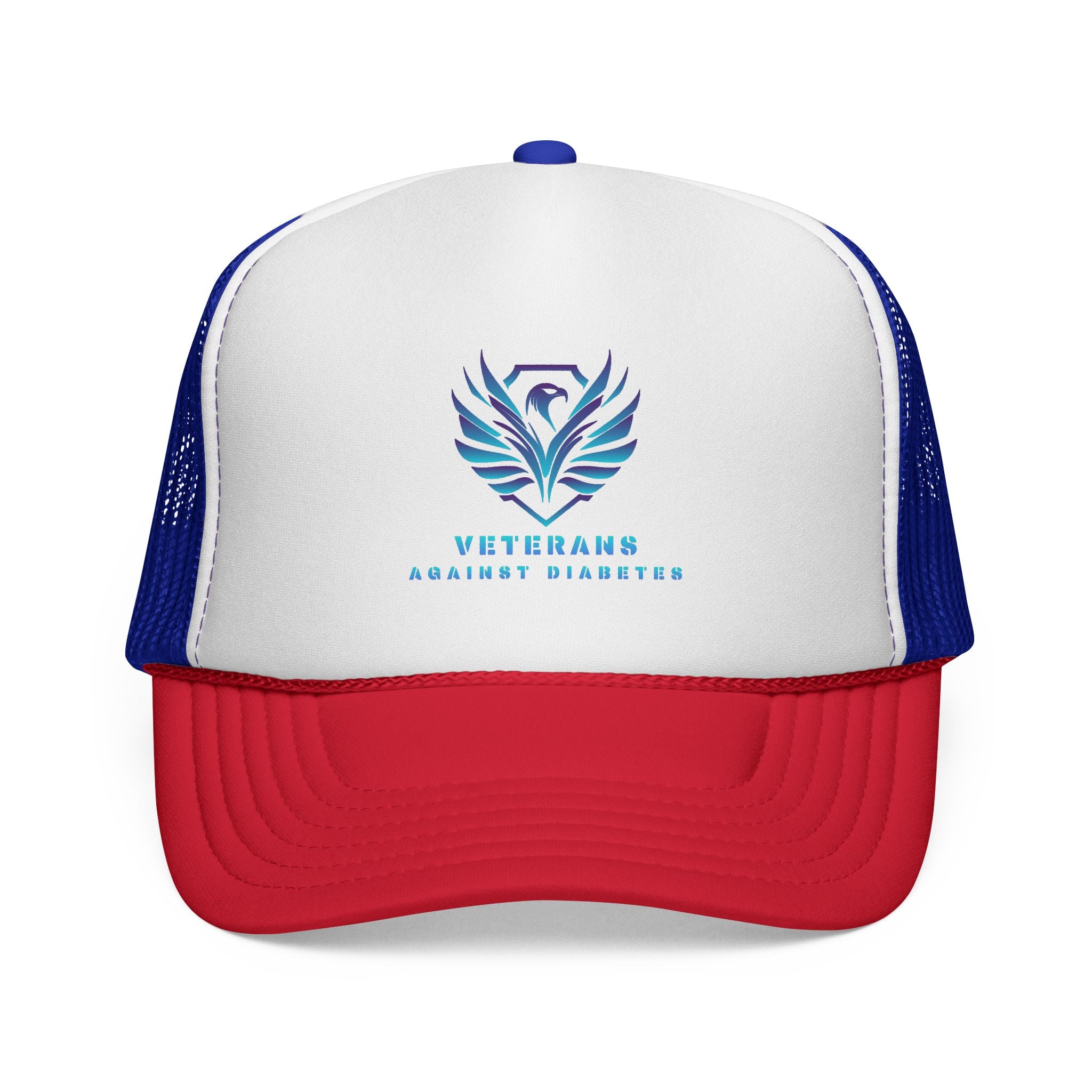 Veterans Against Diabetes Trucker Cap — Patriotic Awareness Mesh Hat