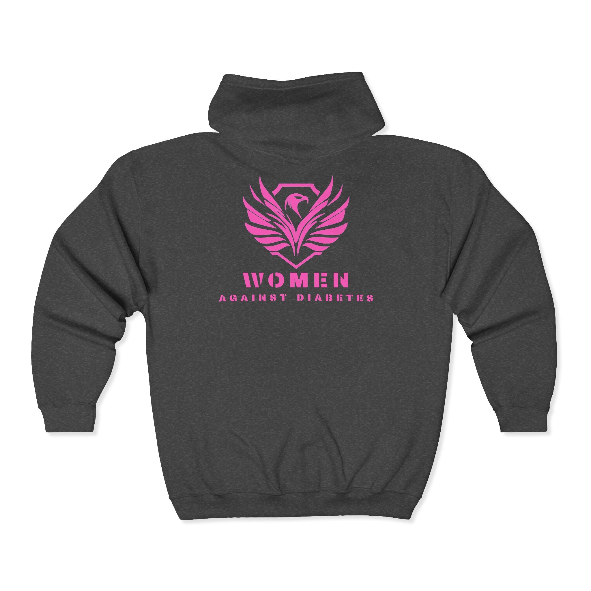 Women Against Diabetes Zip Hoodie — Pink Ribbon Empowerment Jacket