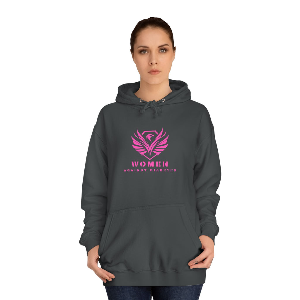 Women Empowerment Hoodie — Pink Phoenix Logo College Sweatshirt