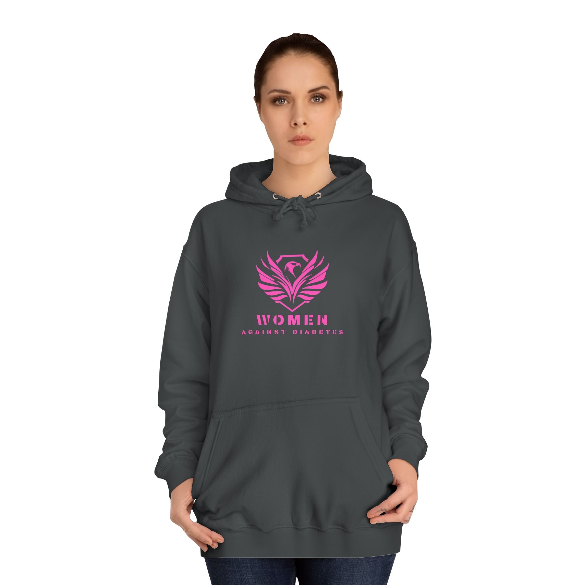 Women Empowerment Hoodie — Pink Phoenix Logo College Sweatshirt