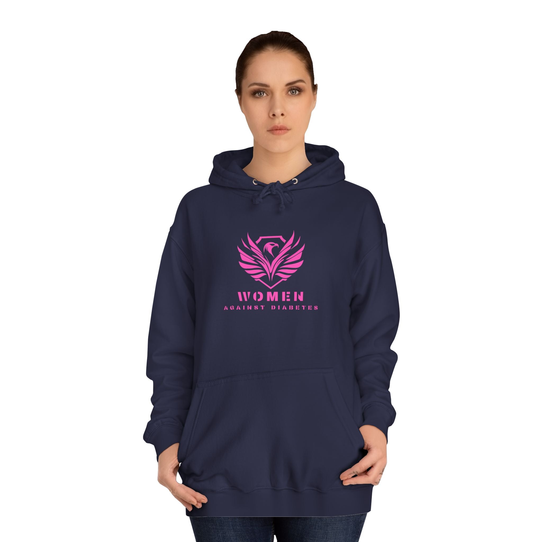 Women Empowerment Hoodie — Pink Phoenix Logo College Sweatshirt