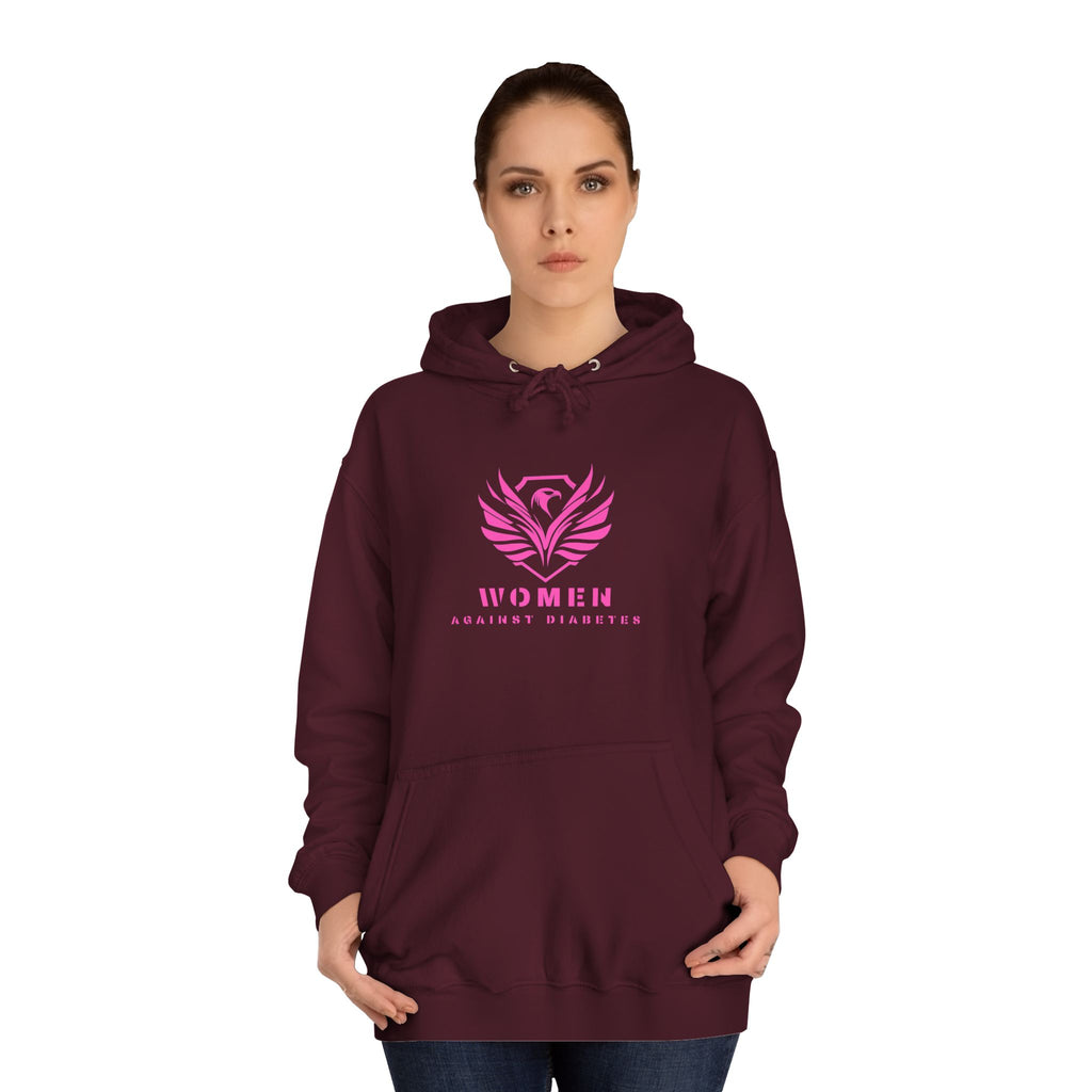 Women Empowerment Hoodie — Pink Phoenix Logo College Sweatshirt