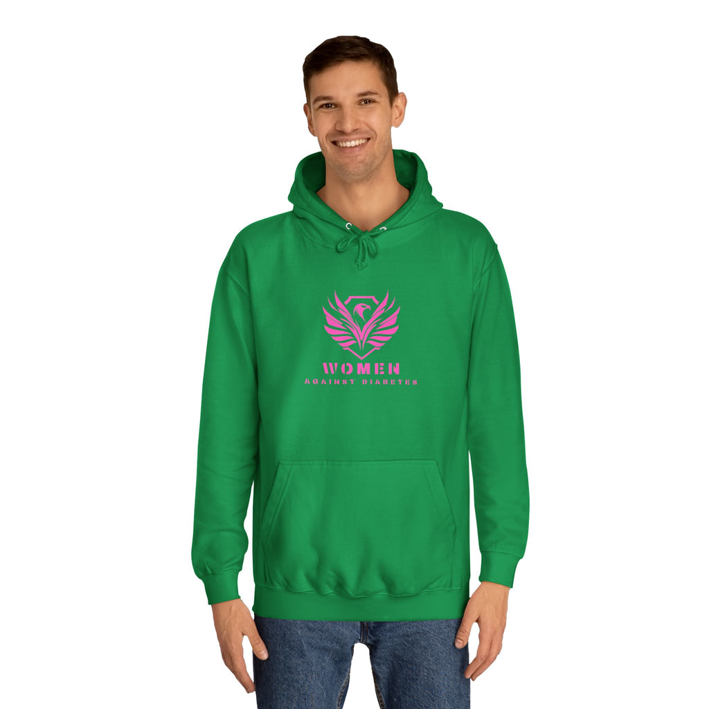 Women Empowerment Hoodie — Pink Phoenix Logo College Sweatshirt