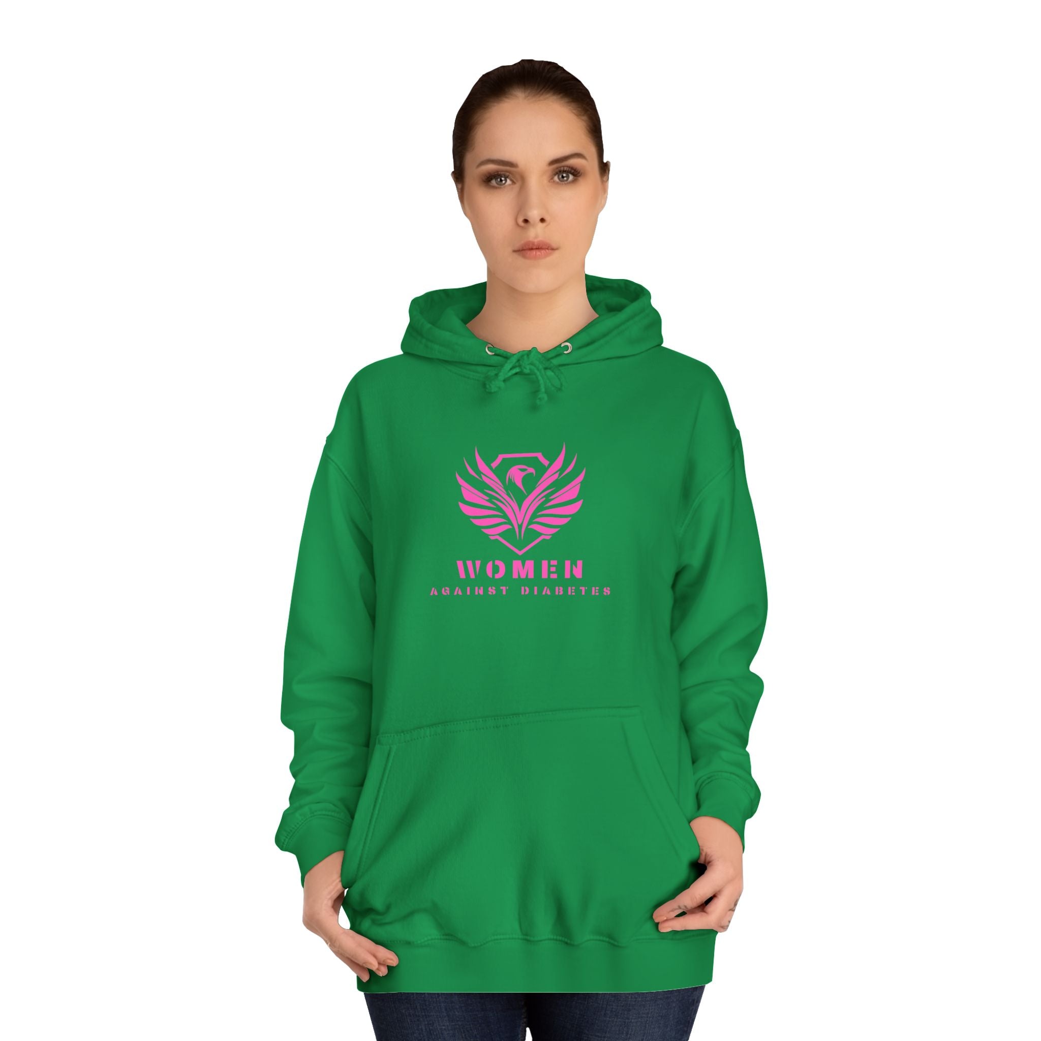 Women Empowerment Hoodie — Pink Phoenix Logo College Sweatshirt