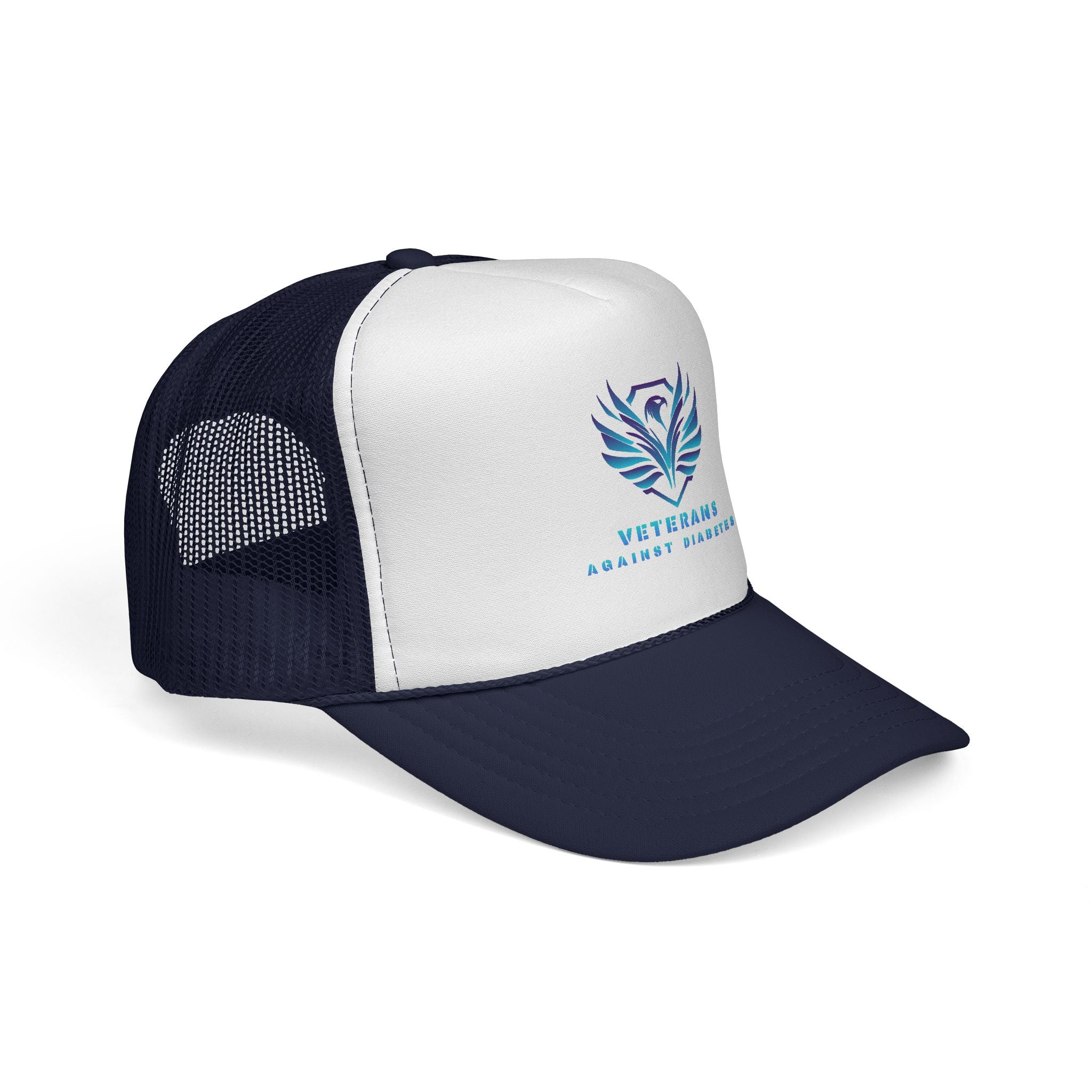 Veterans Against Diabetes Trucker Cap — Patriotic Awareness Mesh Hat