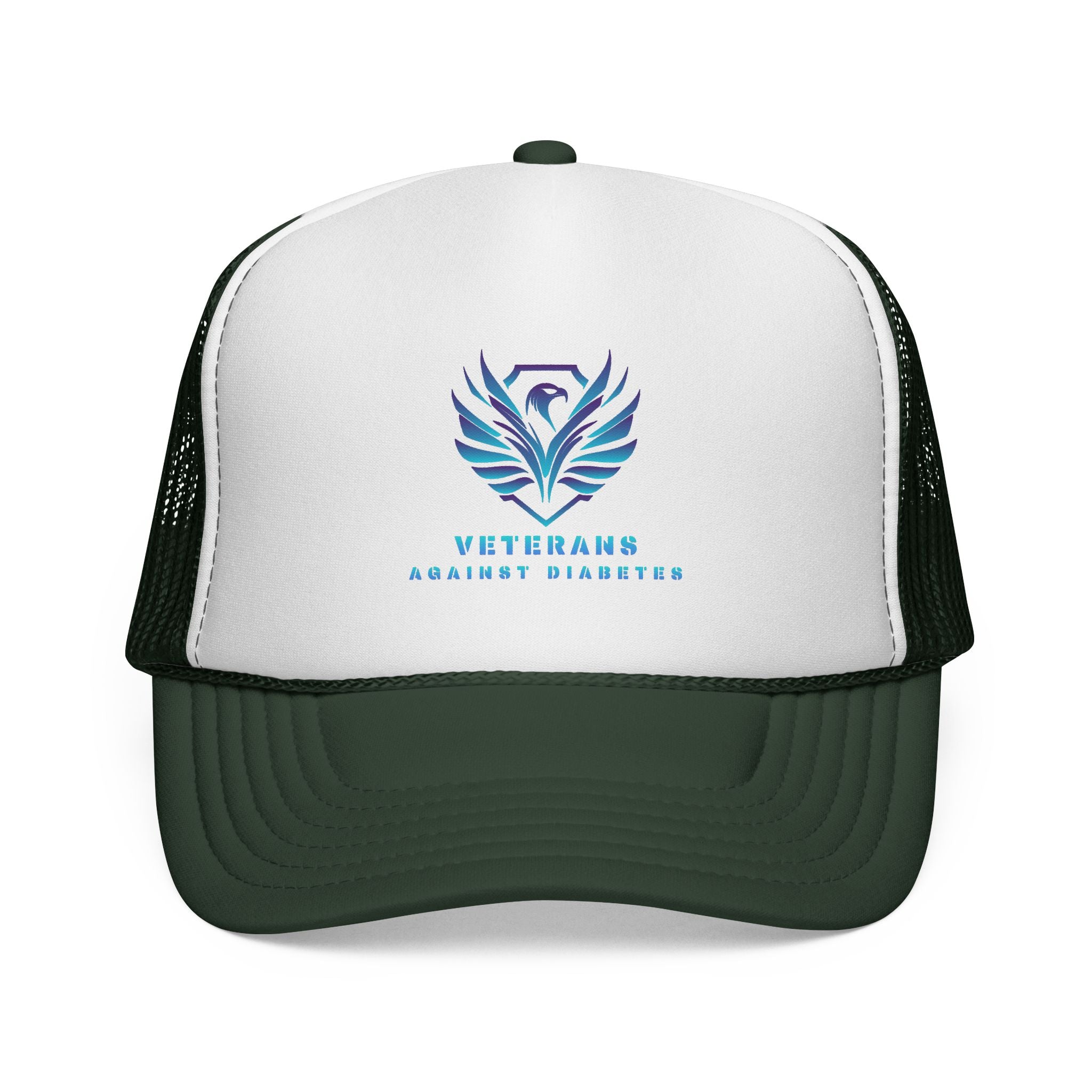 Veterans Against Diabetes Trucker Cap — Patriotic Awareness Mesh Hat