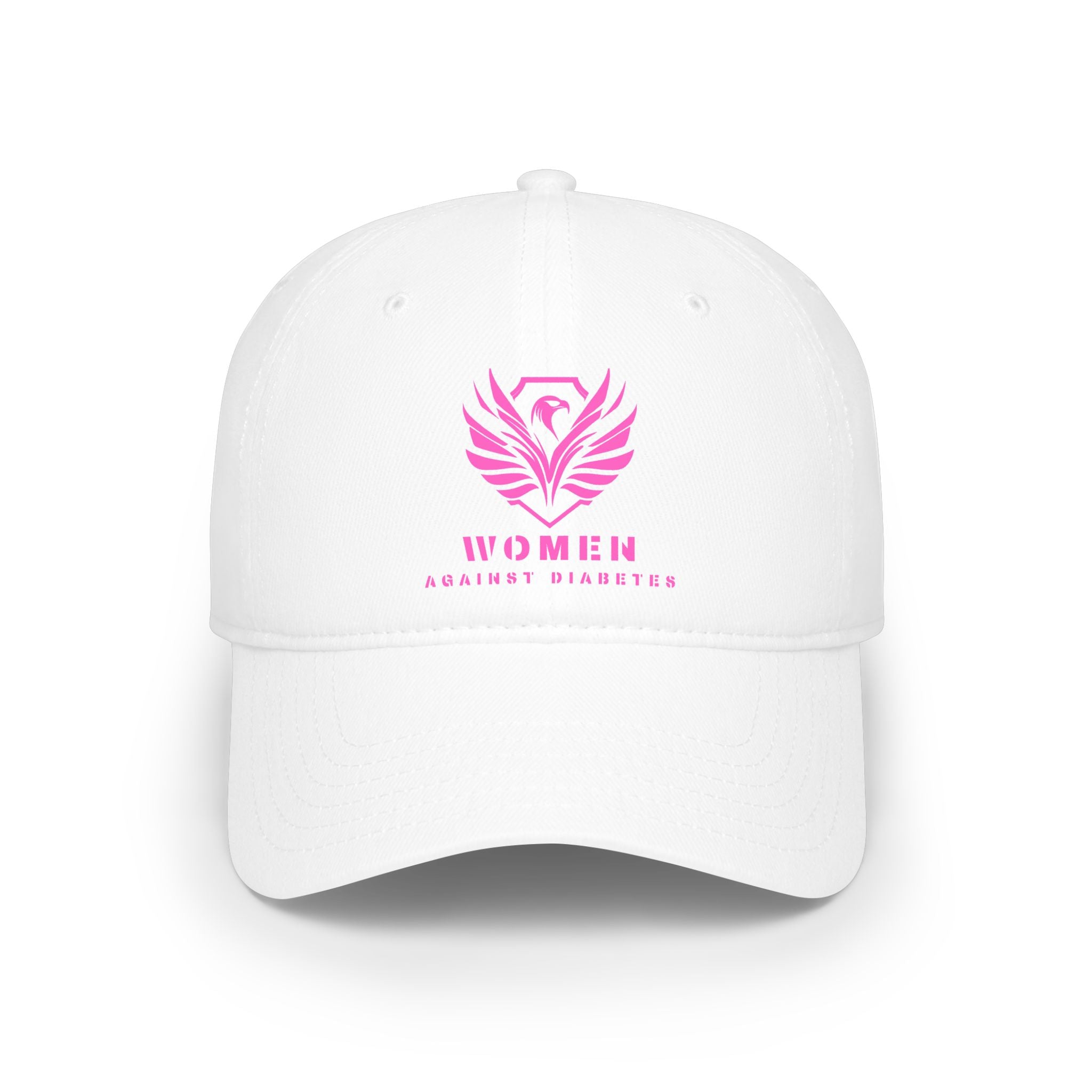 Women Against Diabetes Low Profile Baseball Cap — Pink Ribbon Awareness Hat