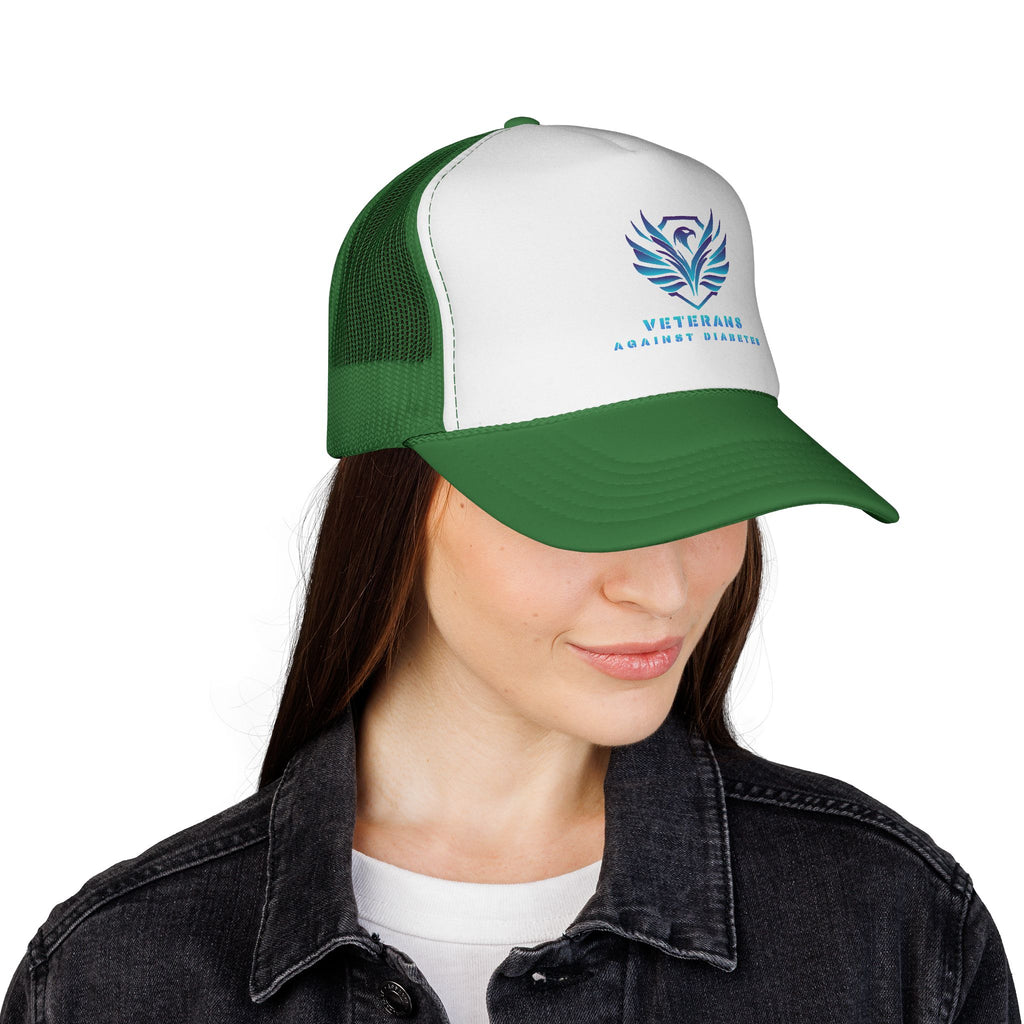 Veterans Against Diabetes Trucker Cap — Patriotic Awareness Mesh Hat