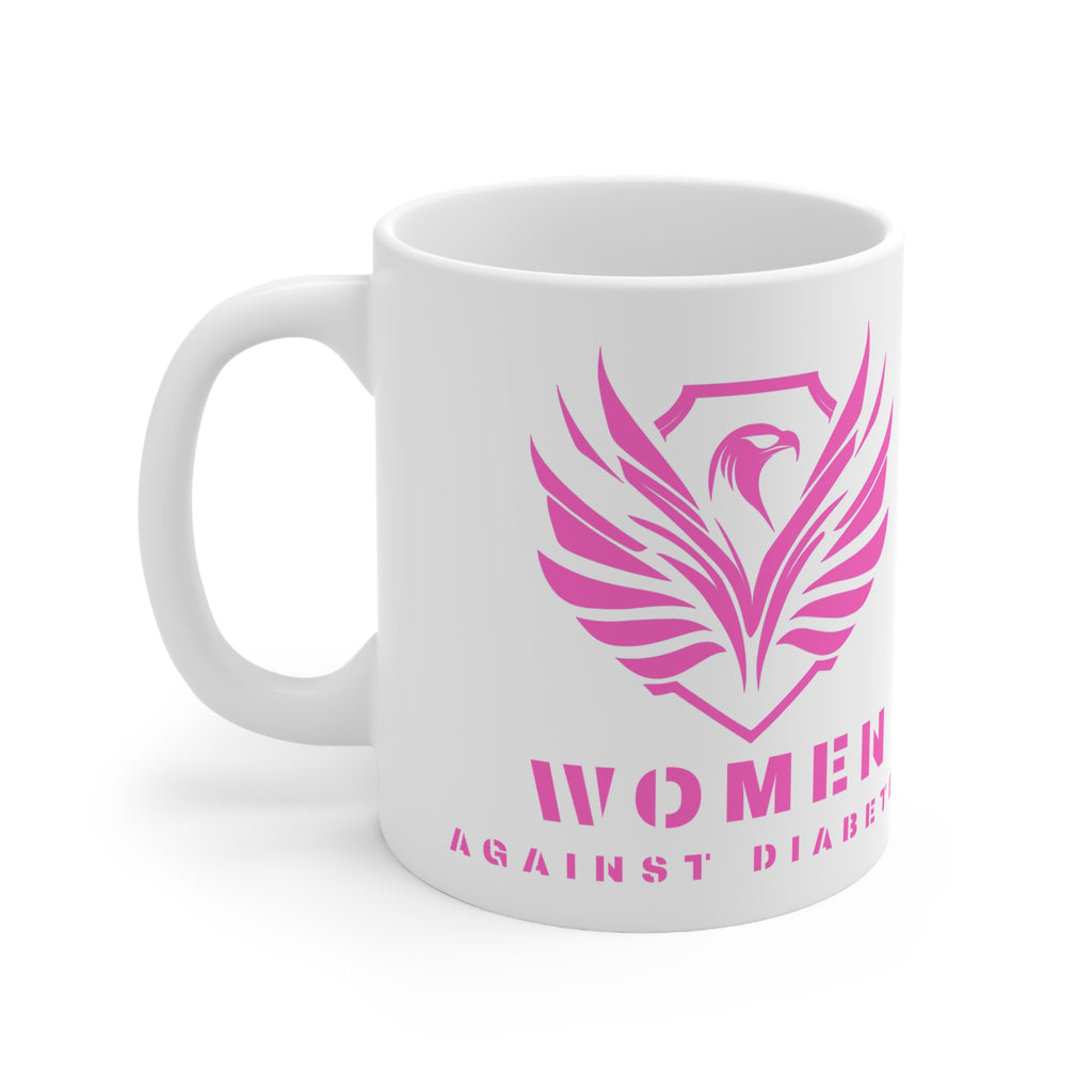 Women Against Diabetes Ceramic Coffee Mug — Pink Awareness 11oz & 15oz