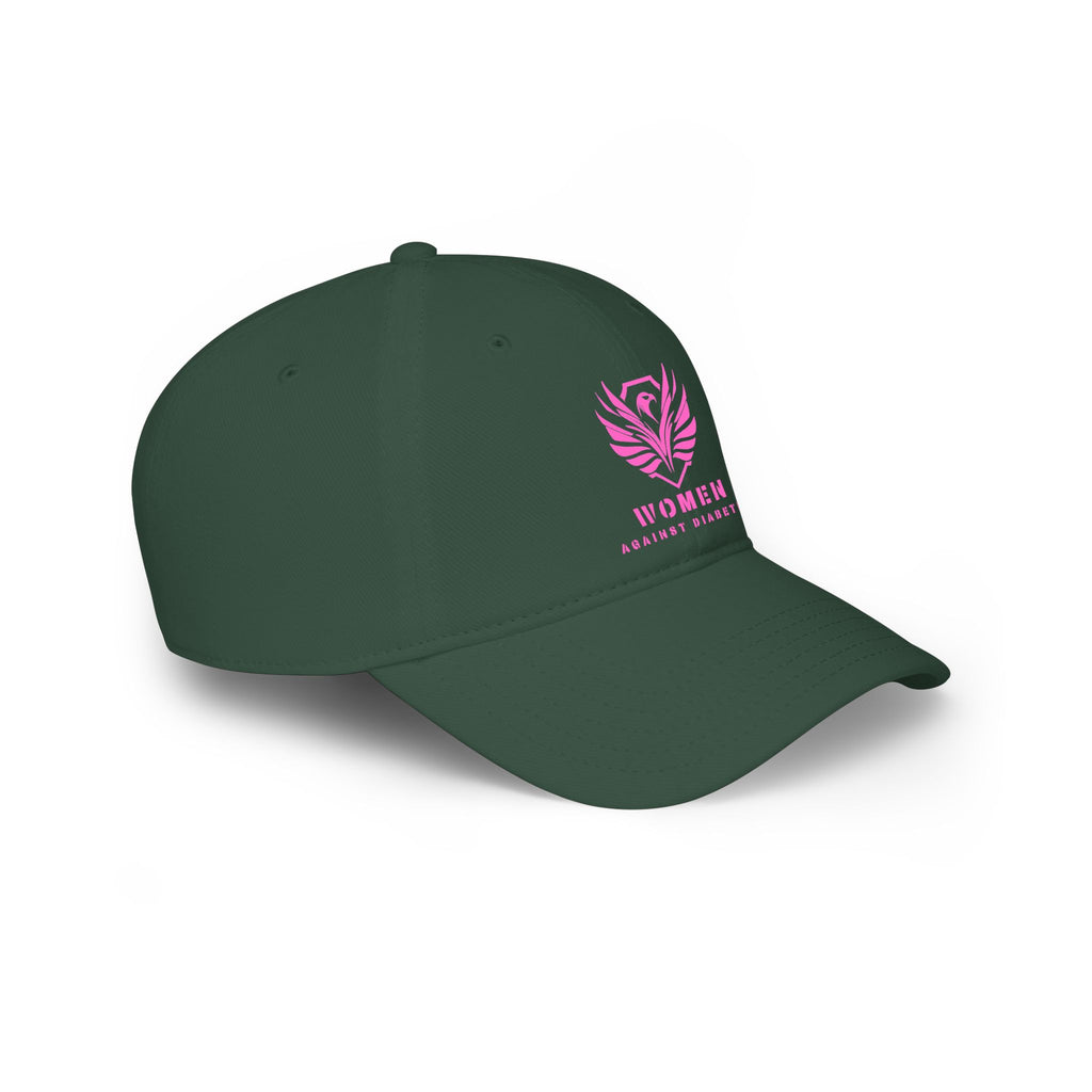 Women Against Diabetes Low Profile Baseball Cap — Pink Ribbon Awareness Hat