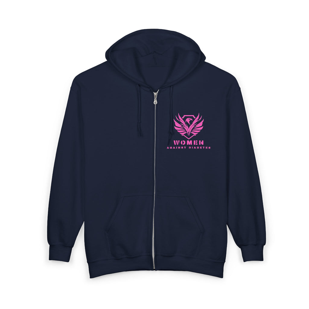 Women Against Diabetes Zip Hoodie — Pink Ribbon Empowerment Jacket