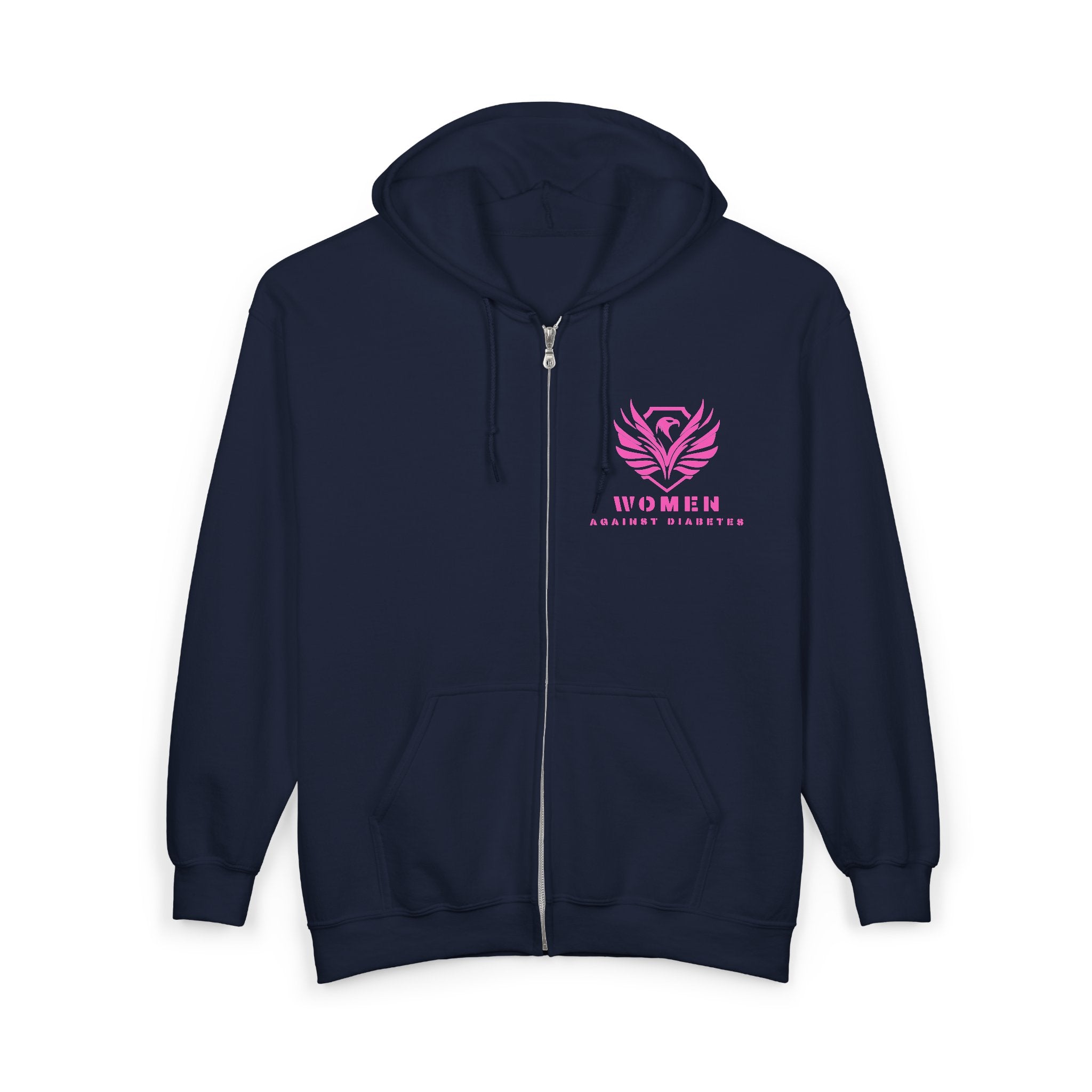 Women Against Diabetes Zip Hoodie — Pink Ribbon Empowerment Jacket