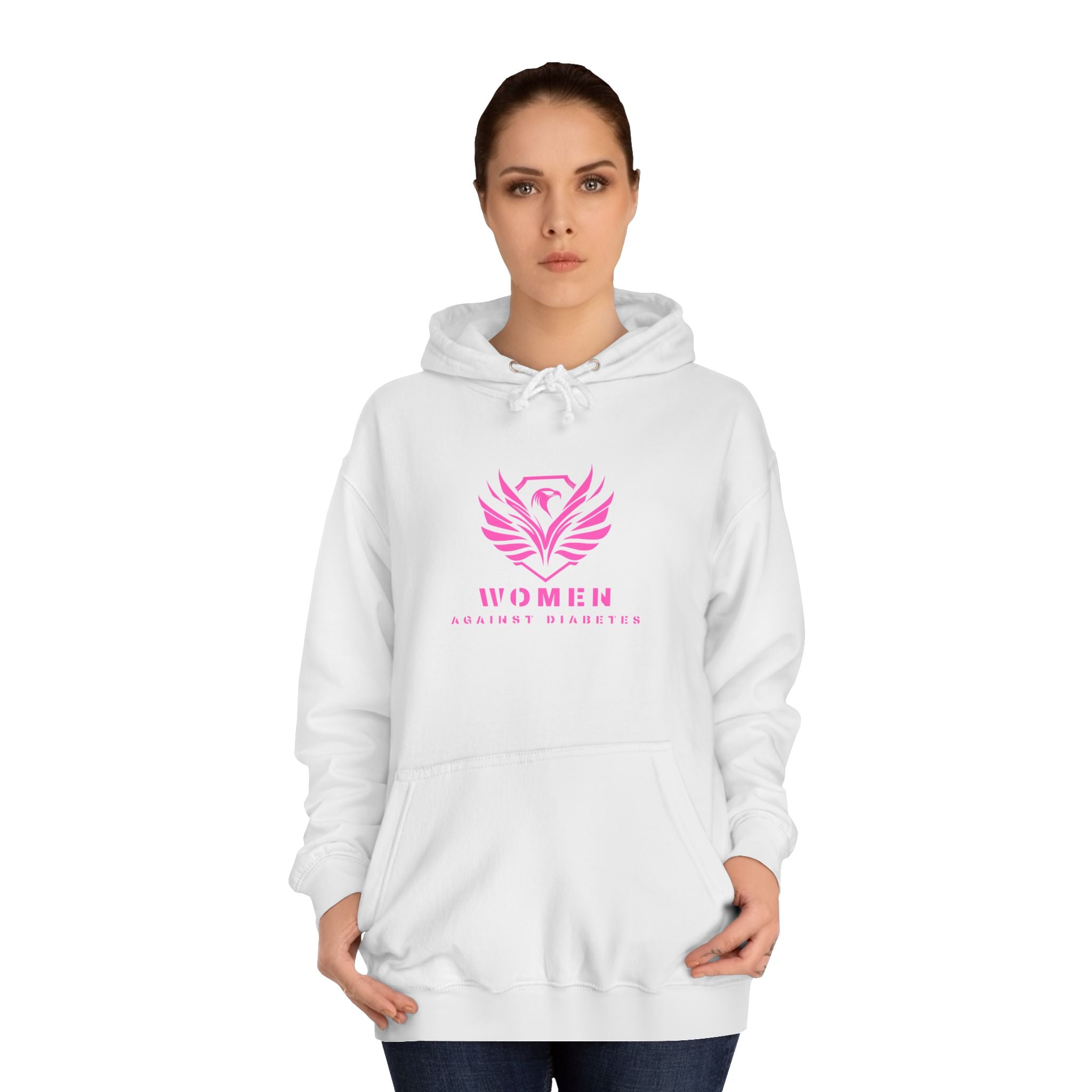 Women Empowerment Hoodie — Pink Phoenix Logo College Sweatshirt
