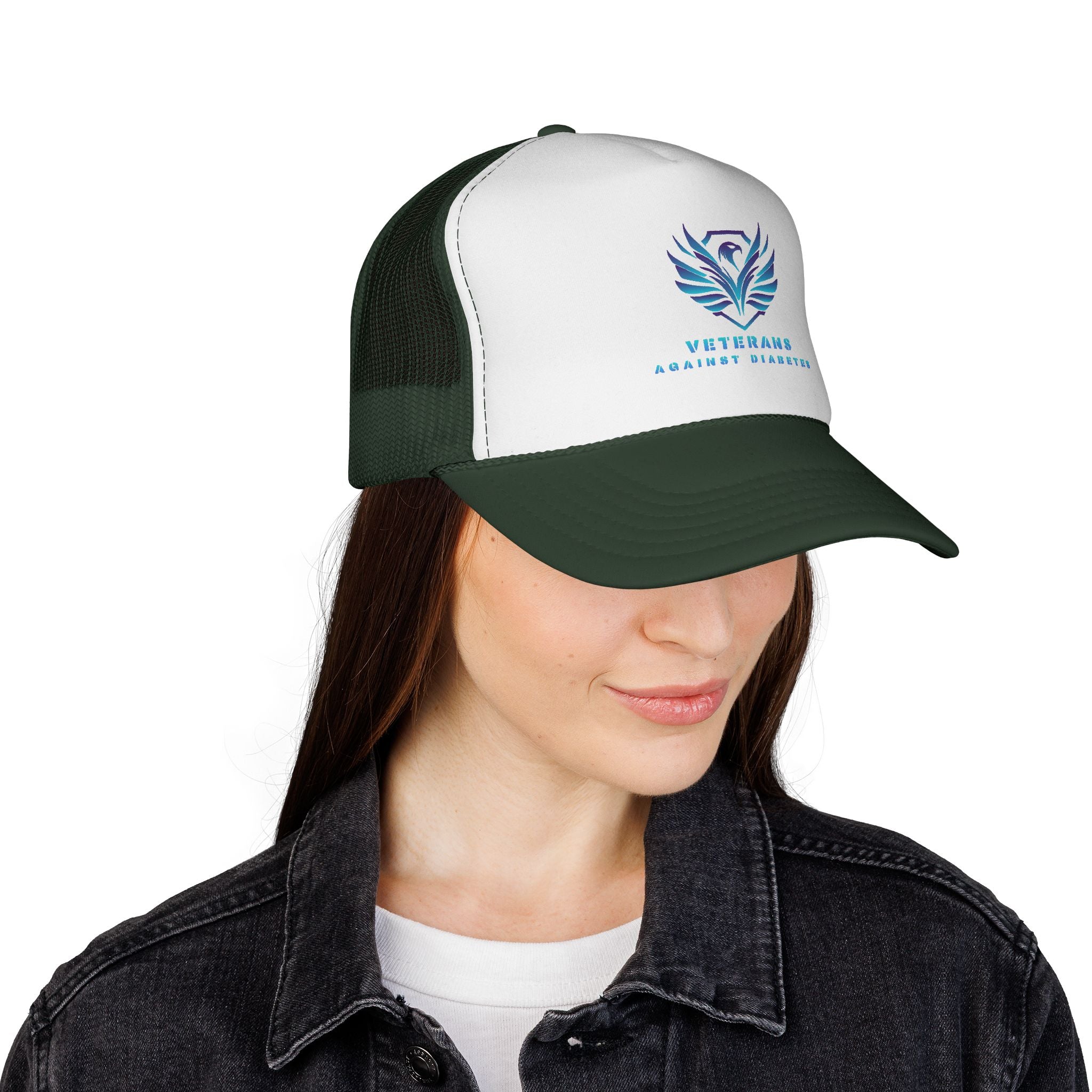 Veterans Against Diabetes Trucker Cap — Patriotic Awareness Mesh Hat