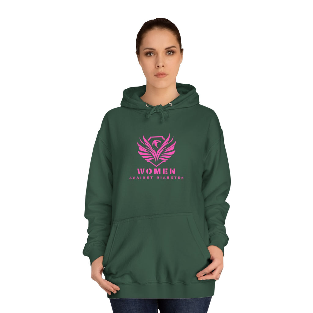Women Empowerment Hoodie — Pink Phoenix Logo College Sweatshirt