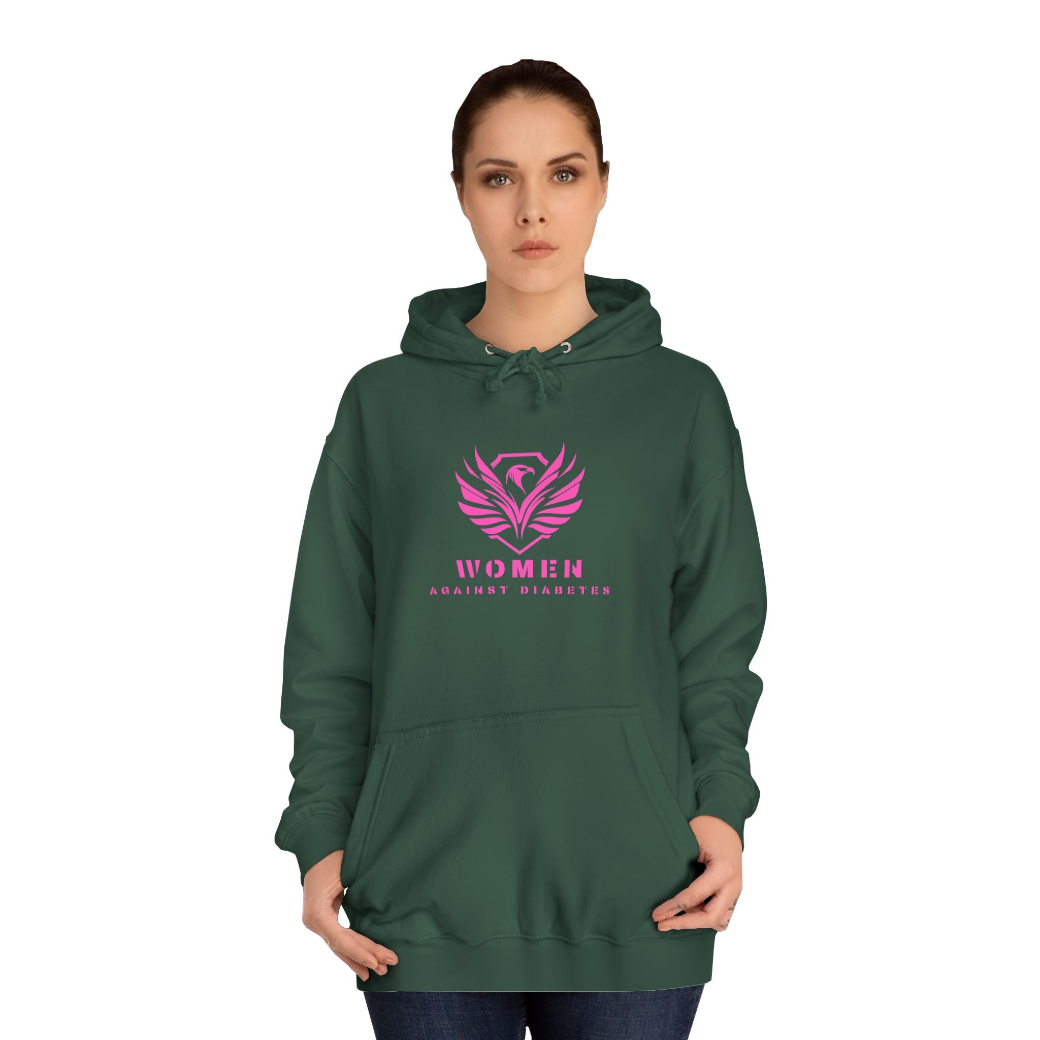 Women Empowerment Hoodie — Pink Phoenix Logo College Sweatshirt