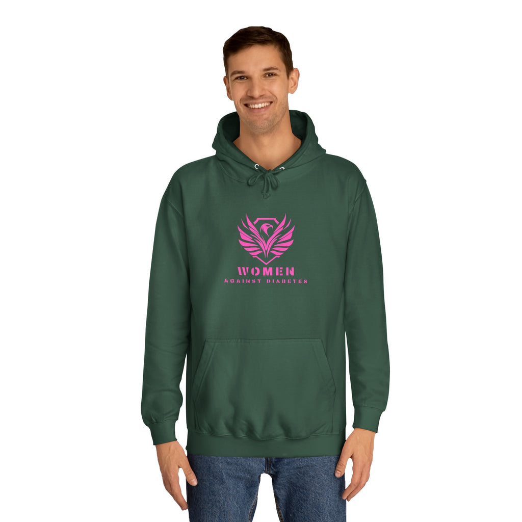 Women Empowerment Hoodie — Pink Phoenix Logo College Sweatshirt