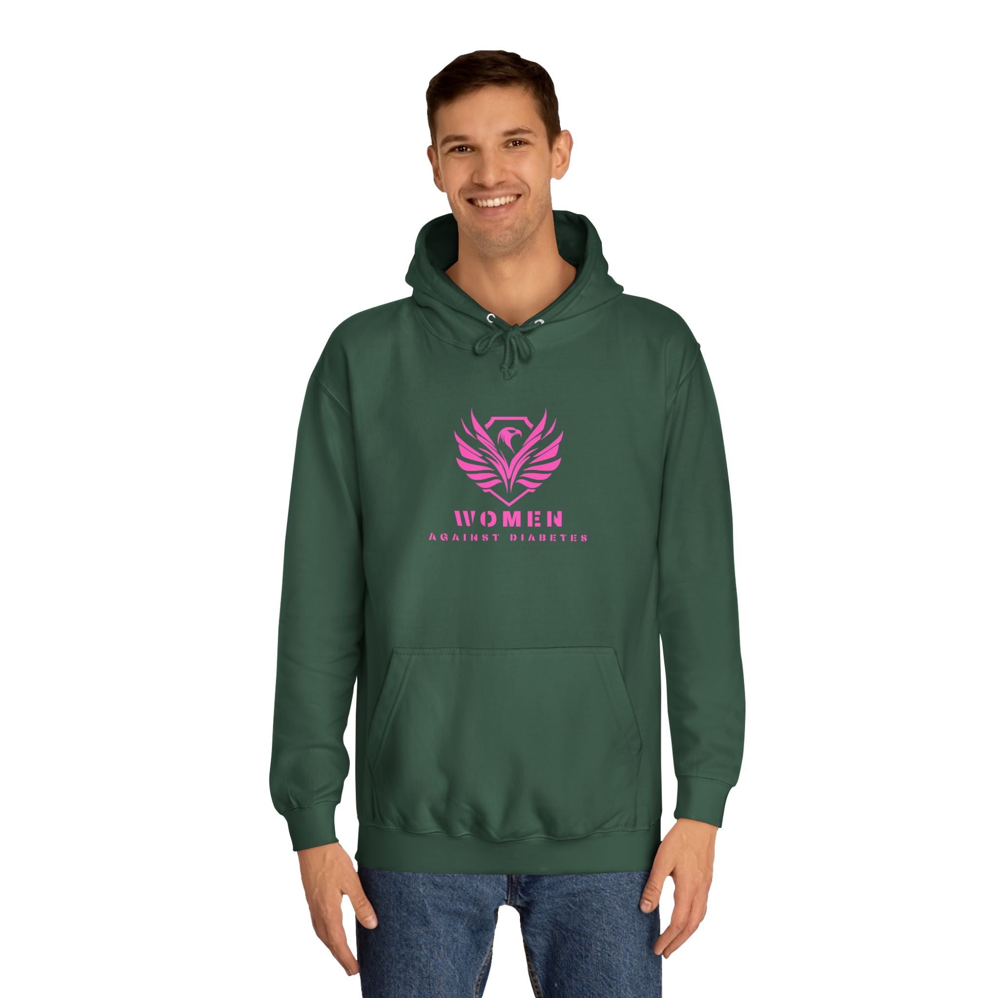Women Empowerment Hoodie — Pink Phoenix Logo College Sweatshirt