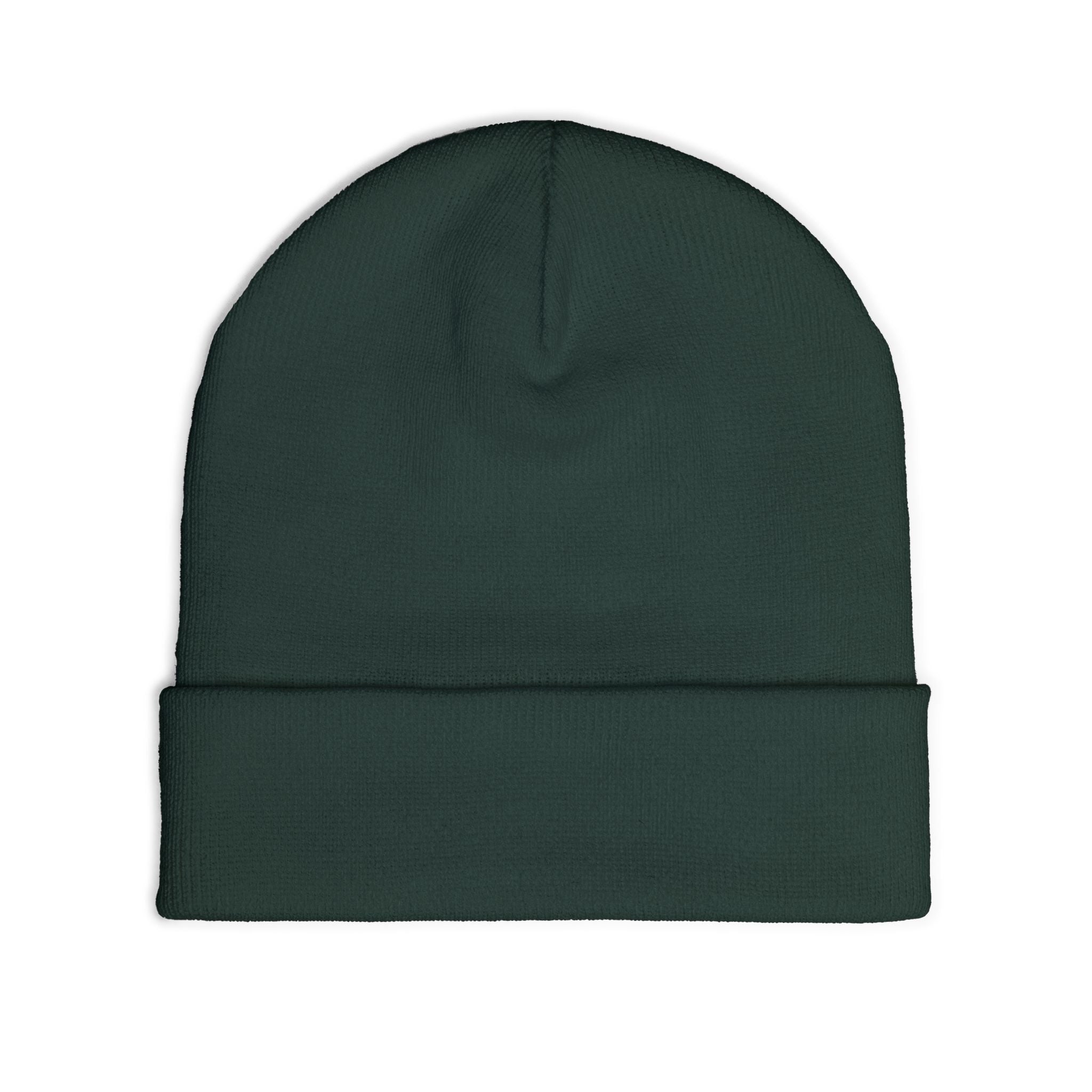 Embroidered Crest Knit Beanie — Pink Logo Winter Hat