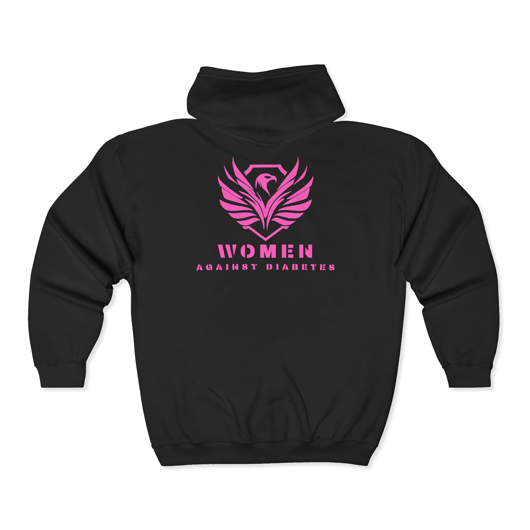 Women Against Diabetes Zip Hoodie — Pink Ribbon Empowerment Jacket
