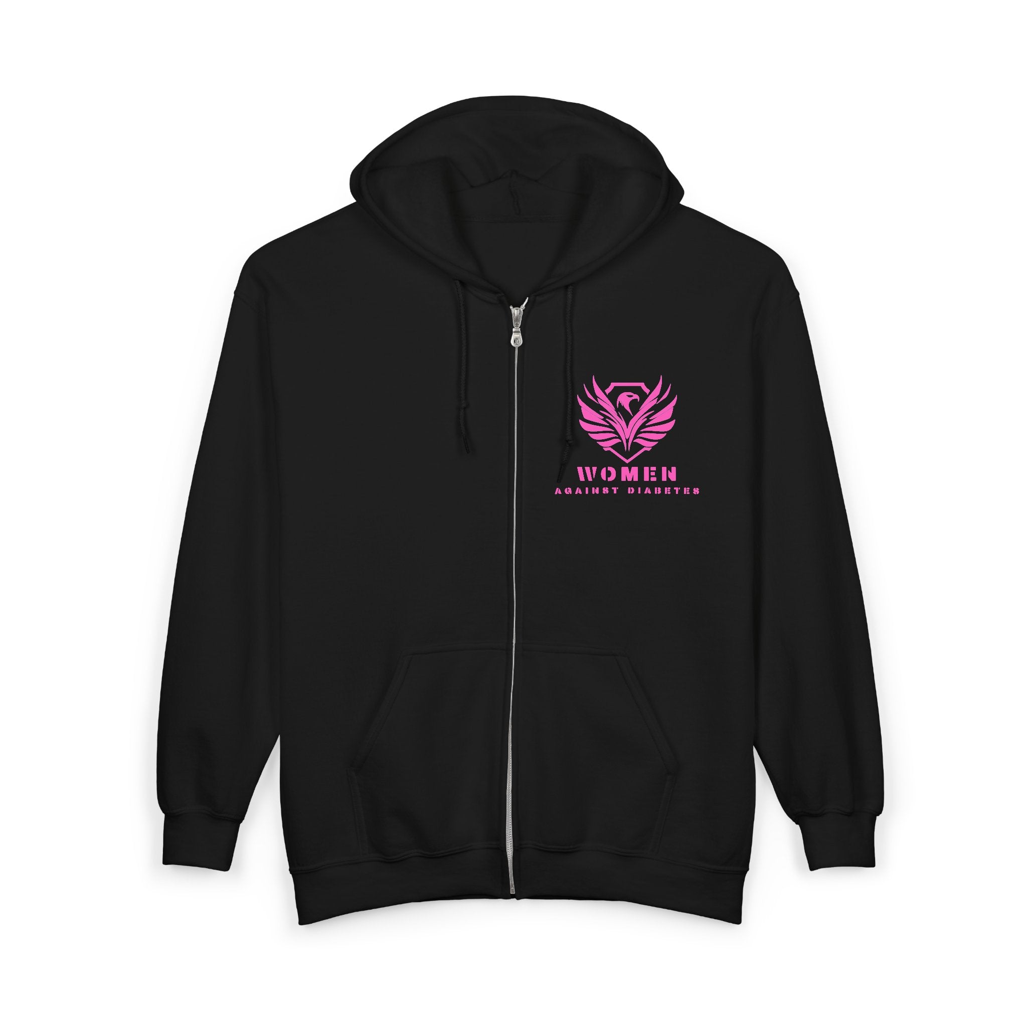 Women Against Diabetes Zip Hoodie — Pink Ribbon Empowerment Jacket