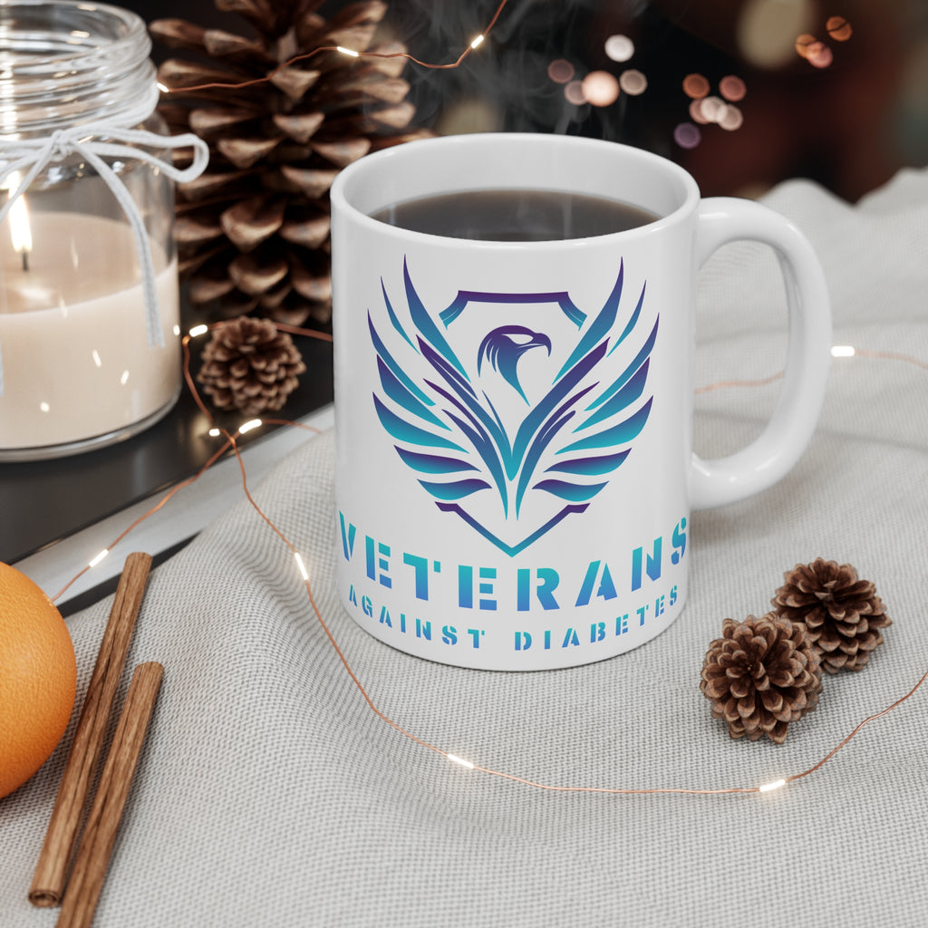 Veterans Against Diabetes Mug – 11oz Supportive Military Awareness Coffee Cup